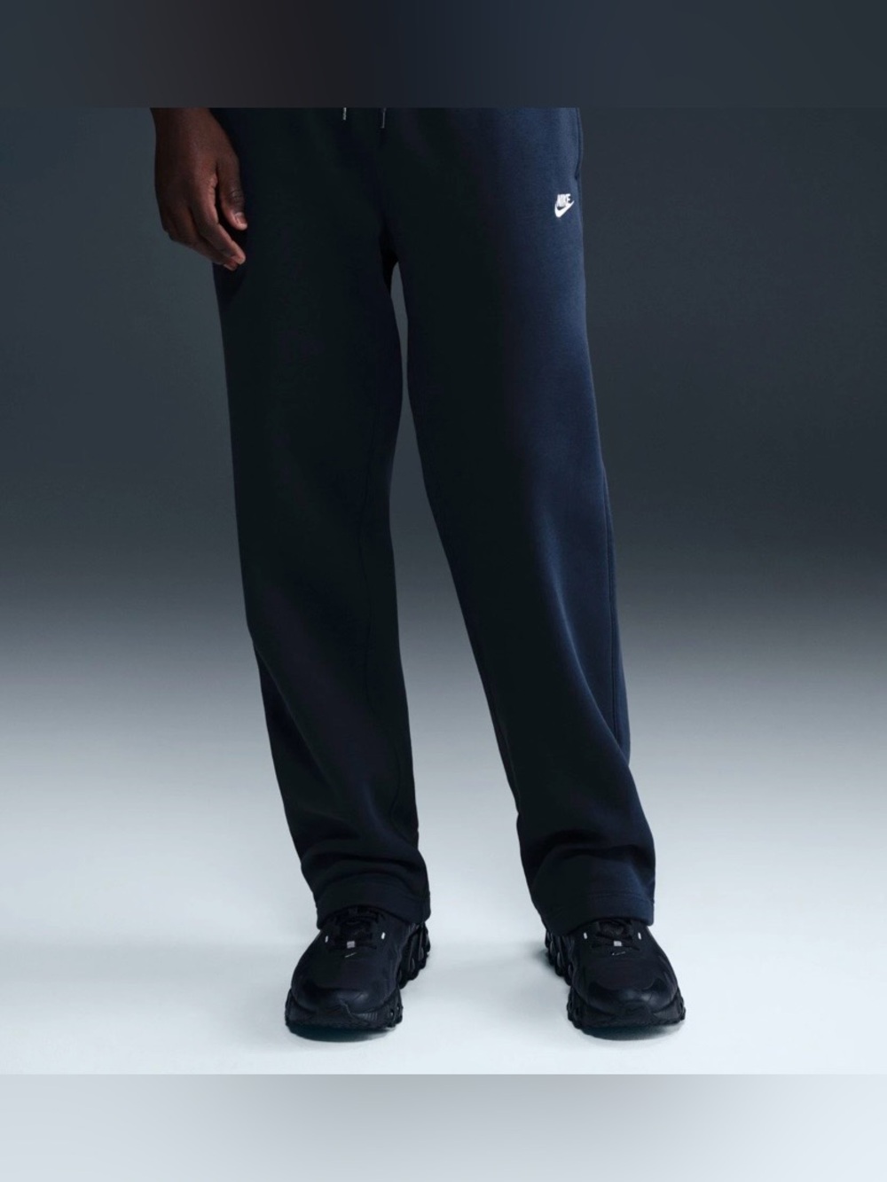 Nike Men's Club Open-Hem Fleece Pants Size Small, Black